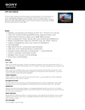 Sony DPF-HD1000/B Specification Sheet