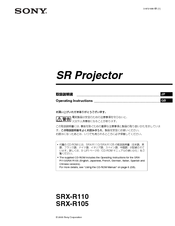 Sony SRX- R110 Operating Instructions Manual