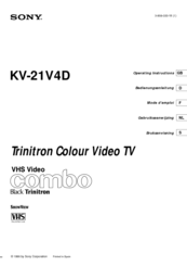 Sony Trinitron KV-V2110D Operating Instructions Manual