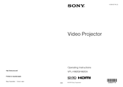 Sony VPL-HW20A Operating Instructions Manual