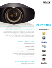 Sony VPL-VW1000ES Specifications