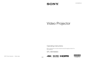 Sony VPL-VW1000ES Operating Instructions Manual