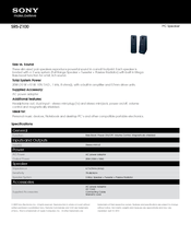 Sony SRS-Z100 Specifications