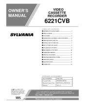 Sylvania 6221CVB Owner's Manual