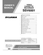 Sylvania SSV6001 Owner's Manual