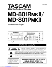 Tascam MD-801RmkII Owner's Manual