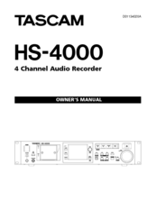 Tascam HS-4000 Owner's Manual