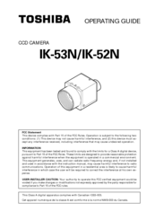 Toshiba IK-52N Operating Manual