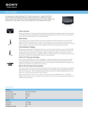 Sony VAIO VPCL223FX/B Specification Sheet