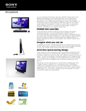 Sony Vaio VPCL23AFXB Specifications