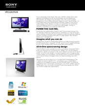 Sony VPCL23CFX/B Specifications
