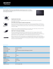 Sony VAIO VPCCA25FX/B Specification Sheet