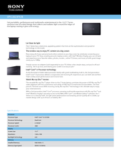 Sony VAIO VPCCB23FXB Specifications