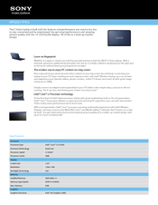 Sony VAIO VPCEG11FXL Specifications