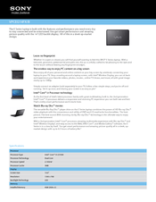 Sony VAIO VPCEG14FXB Specifications
