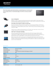 Sony VAIO VPCEG15FXB Specifications