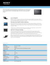 Sony VAIO VPCEG1DGXB Specifications