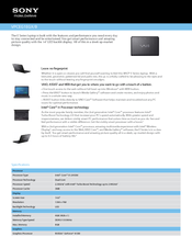 Sony VAIO VPCEG1EGXB Specifications