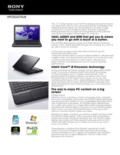 Sony VAIO VPCEG2CFXB Specifications