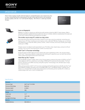 Sony VAIO VPCEH16FX Specifications