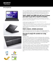 Sony VAIO VPCEH22FXB Specifications