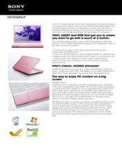 Sony VAIO VPCEH22FXP Specifications