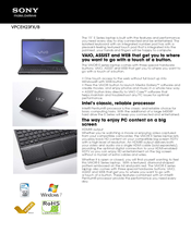 Sony VAIO VPCEH23FX Specifications