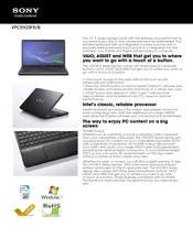 Sony VAIO VPCEH23FXB Specifications