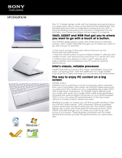 Sony VAIO VPCEH23FXW Specifications