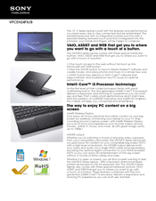 Sony VAIO VPCEH24FXB Specifications
