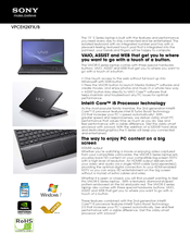 Sony VAIO VPCEH2KFXB Specifications