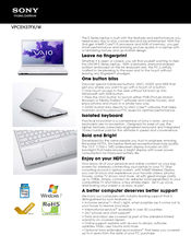 Sony VAIO VPCEH37FXW Specifications