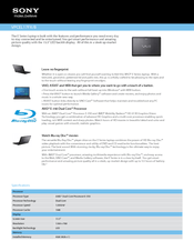 Sony VAIO VPCEL17FXB Specifications