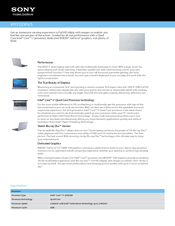 Sony VAIO VPCF223FXS Specifications