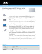 Sony VAIO VPCF224FXS Specifications