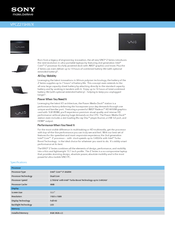 Sony VAIO VPCZ21SHX/X Specifications