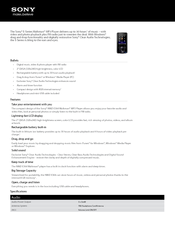 Sony Walkman NWZ-E364 Specifications