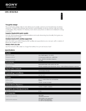Sony DRC-BT30/BLK Specifications