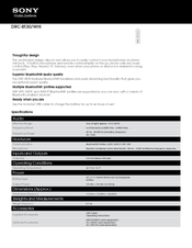 Sony DRC-BT30/WHI Specifications