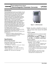 Toshiba Electromagnetic Flowmeter Converter TIC-LF232A Product Manual