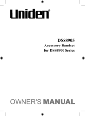 Uniden DSS8900 Series Owner's Manual