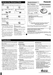Panasonic SLSX285 - PORT. CD PLAYER-LOW Operating Instructions Manual
