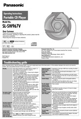 Panasonic SLSW967V - PORT. CD PLAYER Operating Manual
