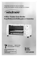 Windmere WTO4030C Use And Care Book Manual