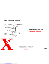 Xerox STACKER 8855/721P Operator's Manual