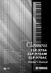 Yamaha Clavinova CLP-970AM Owner's Manual
