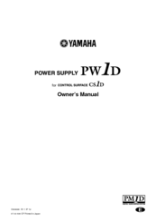 Yamaha PW1D Owner's Manual