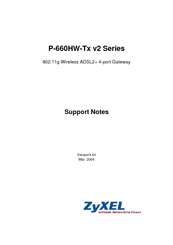 ZyXEL Communications P-660HW-DX V2 -  V3.40 Support Notes