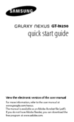 Samsung GT-I9250 Quick Start Manual