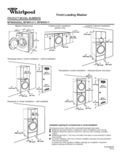 Whirlpool WFW9351Y Series Dimensions And Installation
